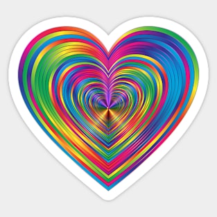 Rainbow Heart Design Sticker